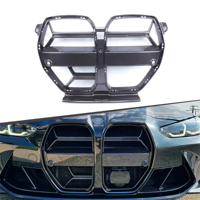 BMW G80 G81 G82 G83 M3 M4 2021 + Dry Carbon Fiber CSL Style Auto Parts Front Bumper Center Mesh Grille