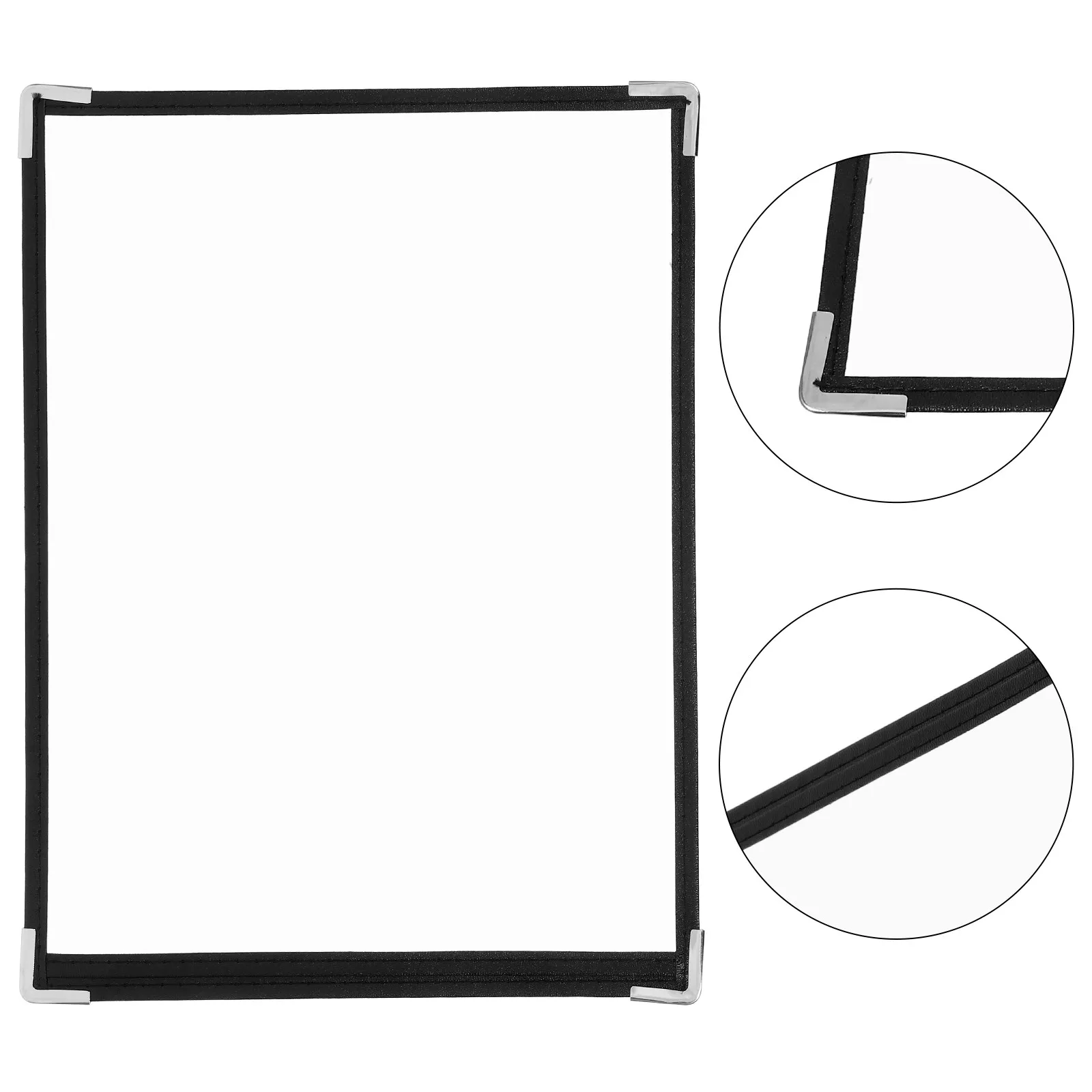 Clear PVC Menu Cover 2-Side Detachable for Restaurants Cafes Bars Easy Replaceable Organizer Large Capacity Menu Holder