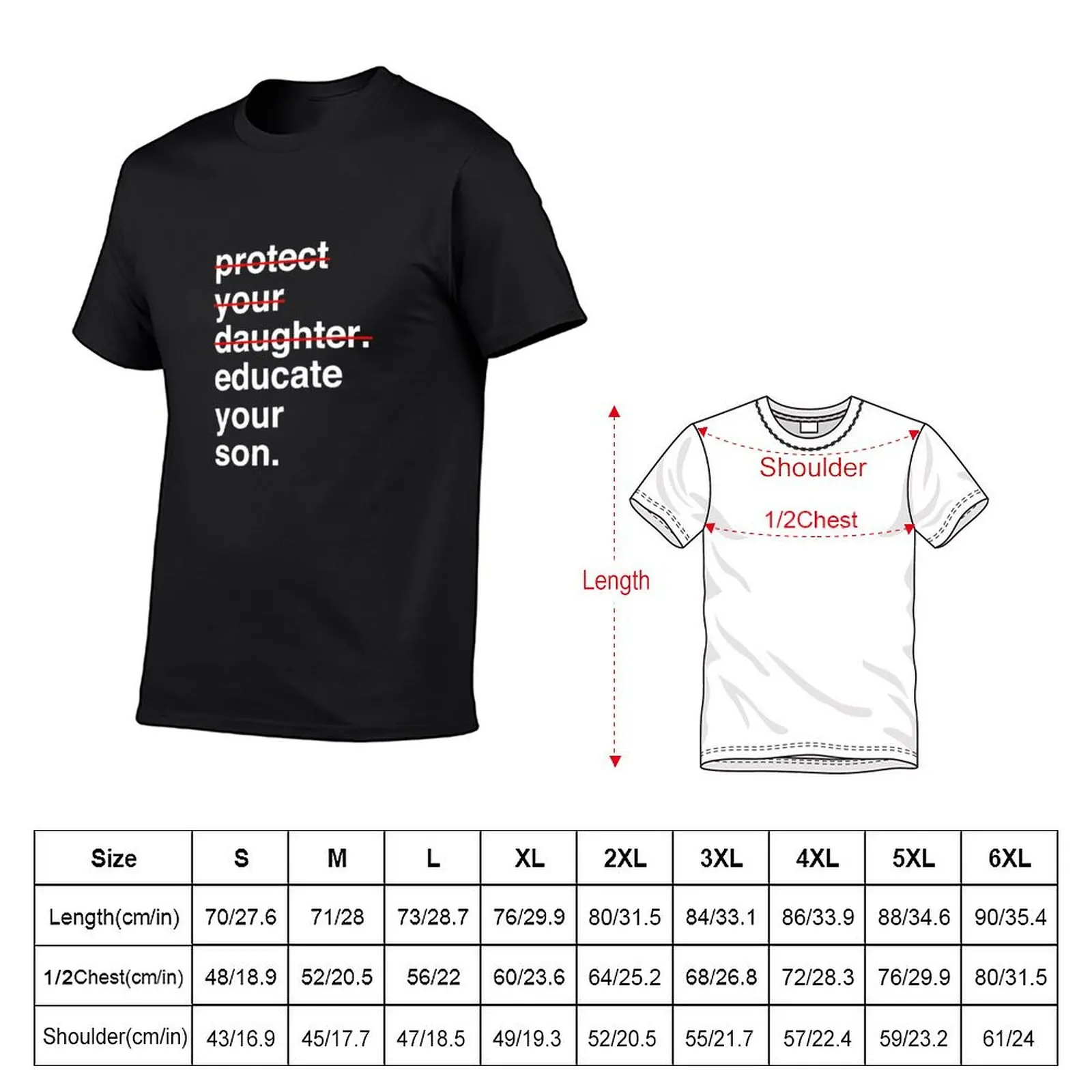 Protect your daughter, Educate your son T-Shirt anime stuff blue archive custom t shirt plain slim fit t shirts for men