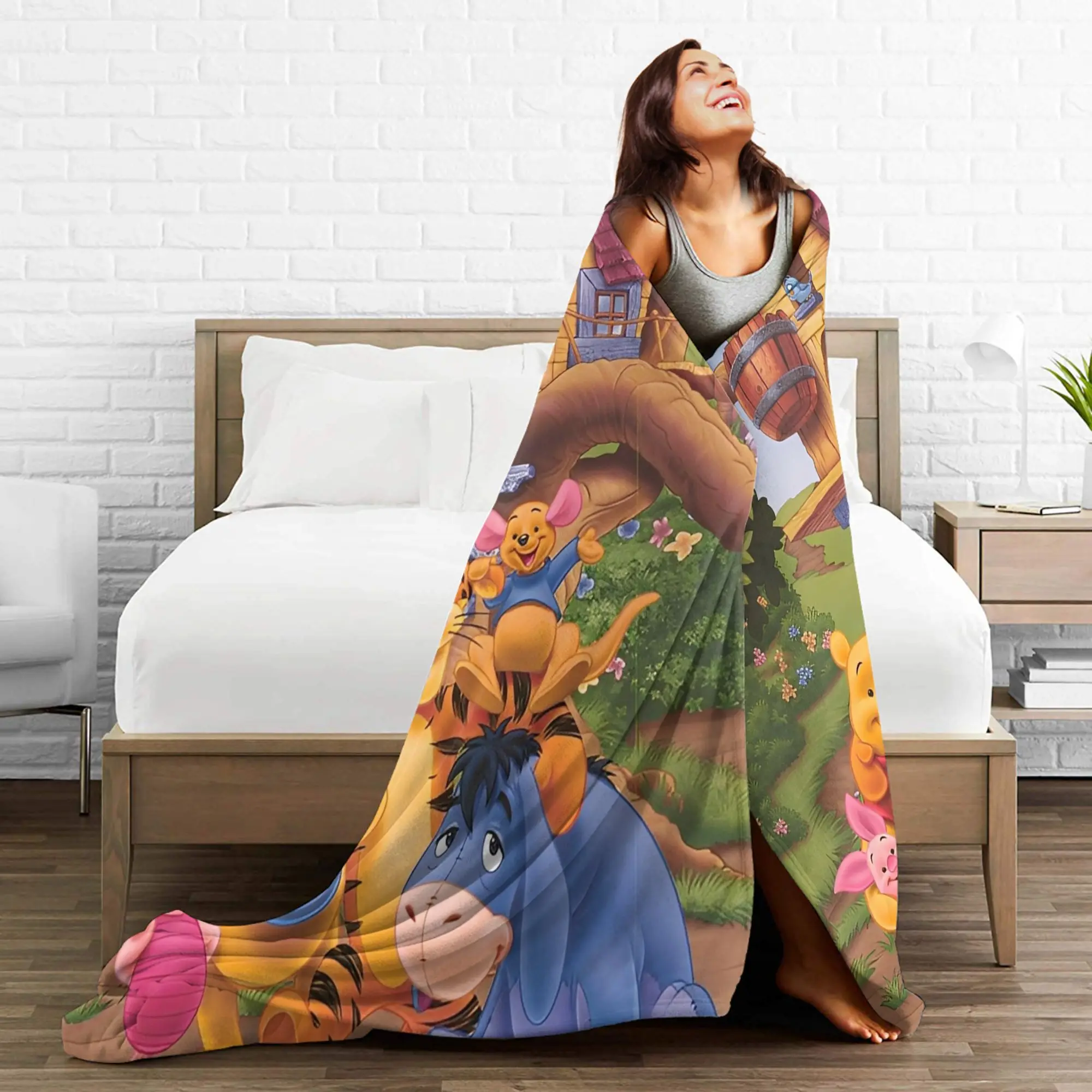 ويني ذا بوه الكرتون رمي بطانية للأريكة لينة غامض بطانية قطيفة 50x60 بوصة أحجام متعددة المفرش لجميع المواسم #6