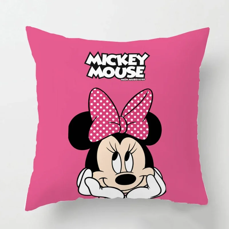 Disney Cartoon Mickey Minnie Mouse Boys Girl Cushion Cover Home Decoration Fairy Tale Princess Hero Heroine  Pillowcase