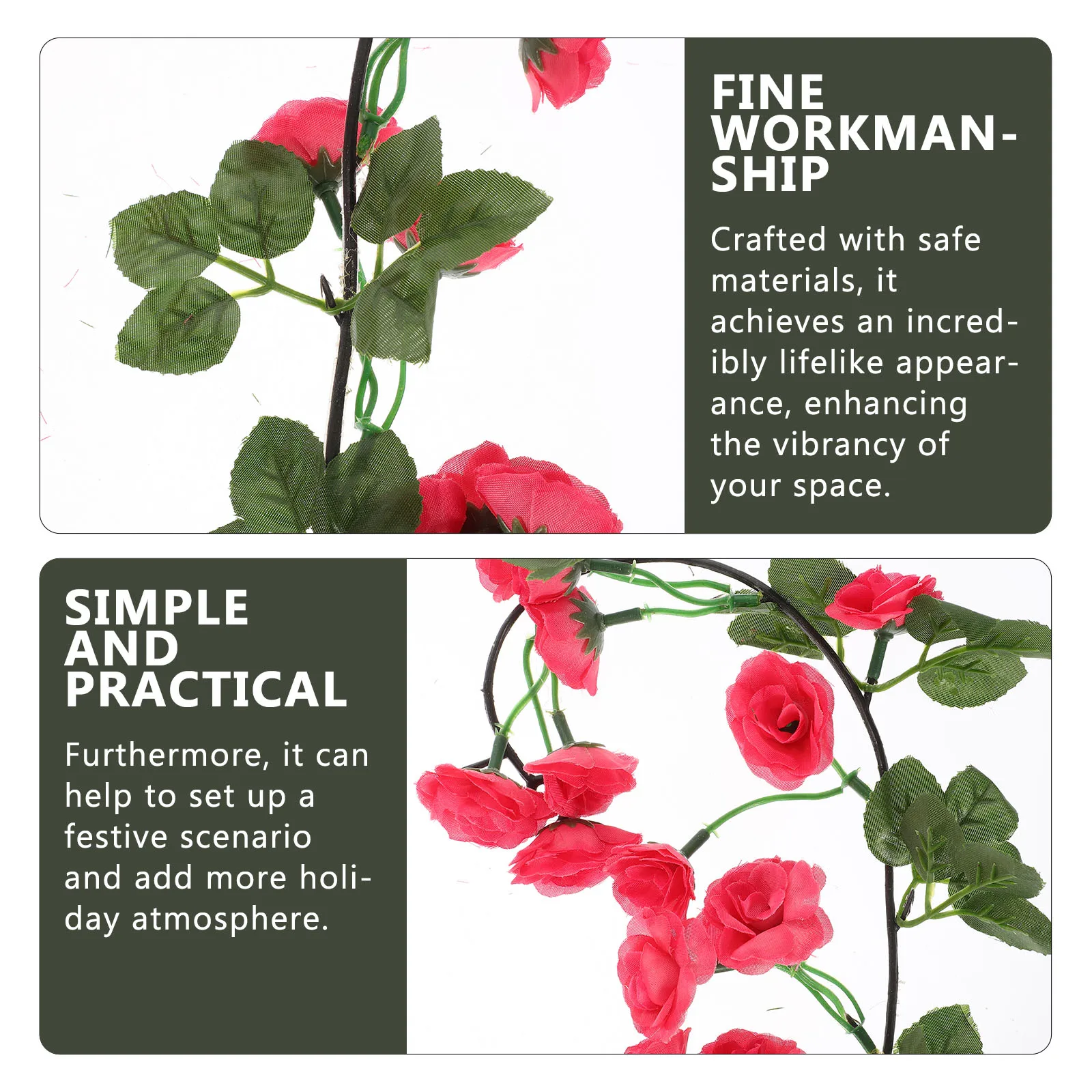 

Rose Vine Decoration Artificial Flower Garland Home Wedding Decor Pink Imitation Plant Vine Air Conditioning Pipe Ornament