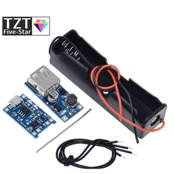 DIY Kit Micro USB 5V 1A 18650 TP4056 Lithium Battery Charger Module +600MA SB Mobile Power Boost Board +18650 Battery Box Case