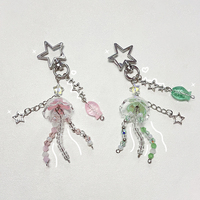 Jellyfish phone charm ocean theme keychain 1pcs
