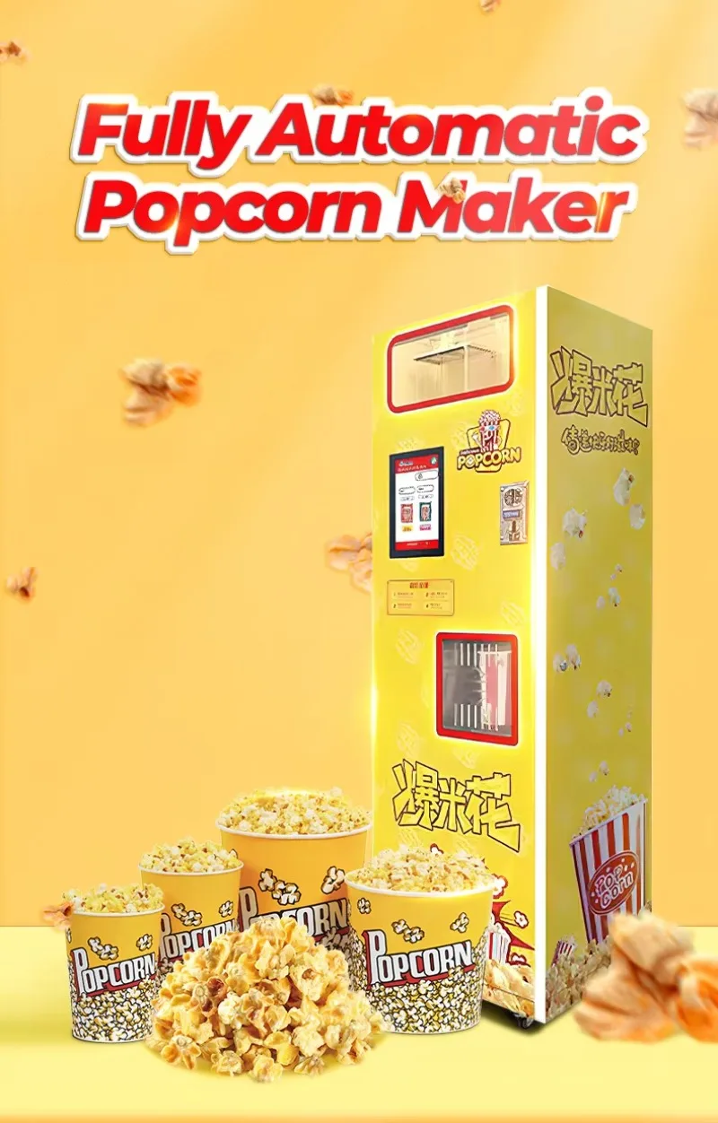 FOODLINE Customized Wholesale  Classical Popcorn Vending Machine Automatic Delicious Popcorn Made Machine for Sale