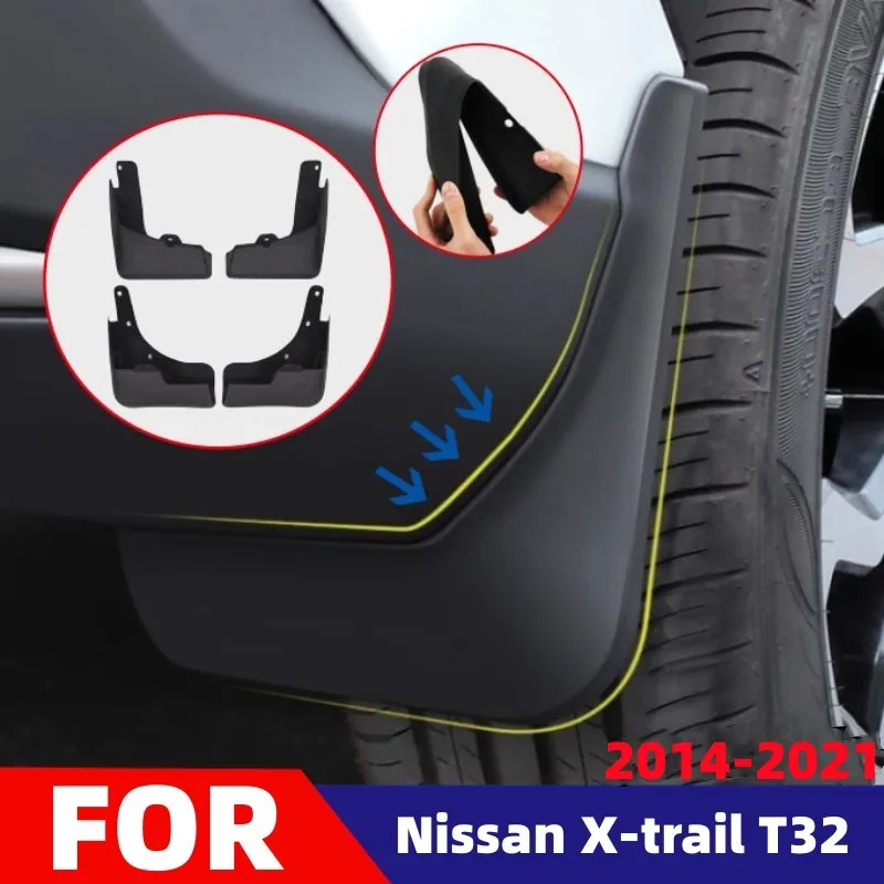 For Nissan X-trail X trail T32 Rogue 2014-2021 TPE Mudguards Fenders Guard Splash Mud Flap Anti-splash Mudguards Car Accessories