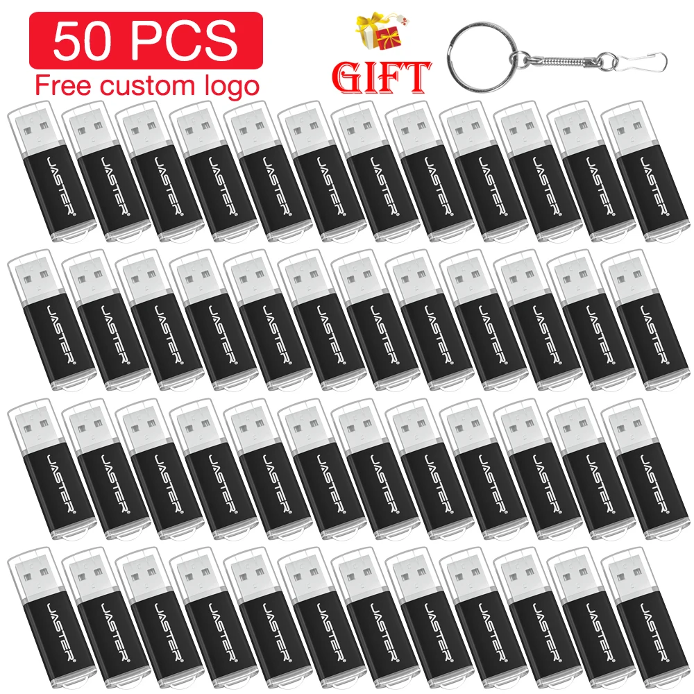 50PCS/LOT Original USB 2.0 Flash Drive 4GB 8GB Pen Drive Free Custom Logo 16GB 32GB U Disk 64GB 128GB Business Gift Memory Stick