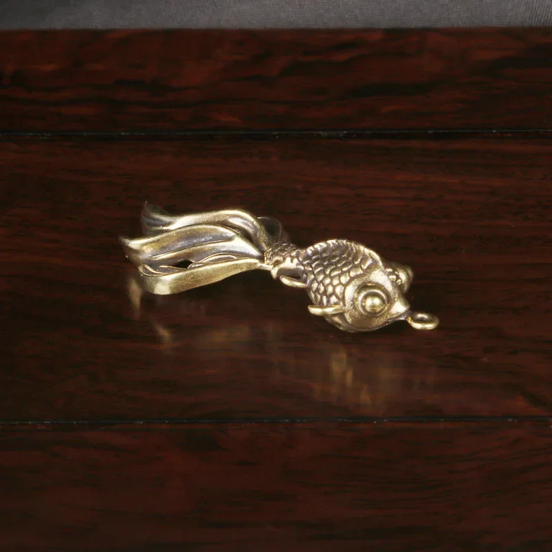Brass Antique Activity Goldfish Keychain Pendant Symbolizes Wealth Koi Fish Creative Antique Style Small Pendant Special Gift