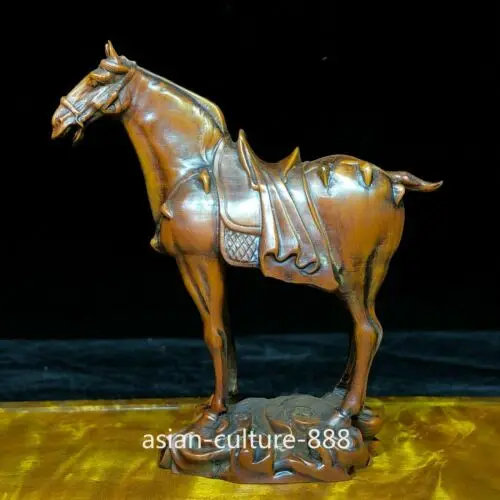 

Chinese Old Collectible Boxwood Horse Woodcarving Ornament Solid Wood Statue