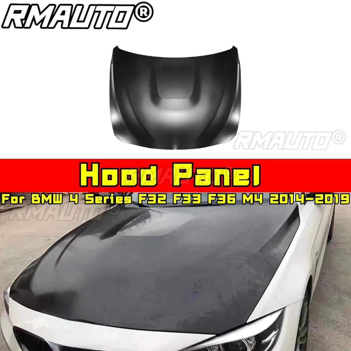 For BMW 4 Series F32 F33 F36 M4 Front Bonnet Hood Compatible For BMW 4 Series F32 F33 F36 M4 2014-2019 Fiber Hood Panel Body Kit