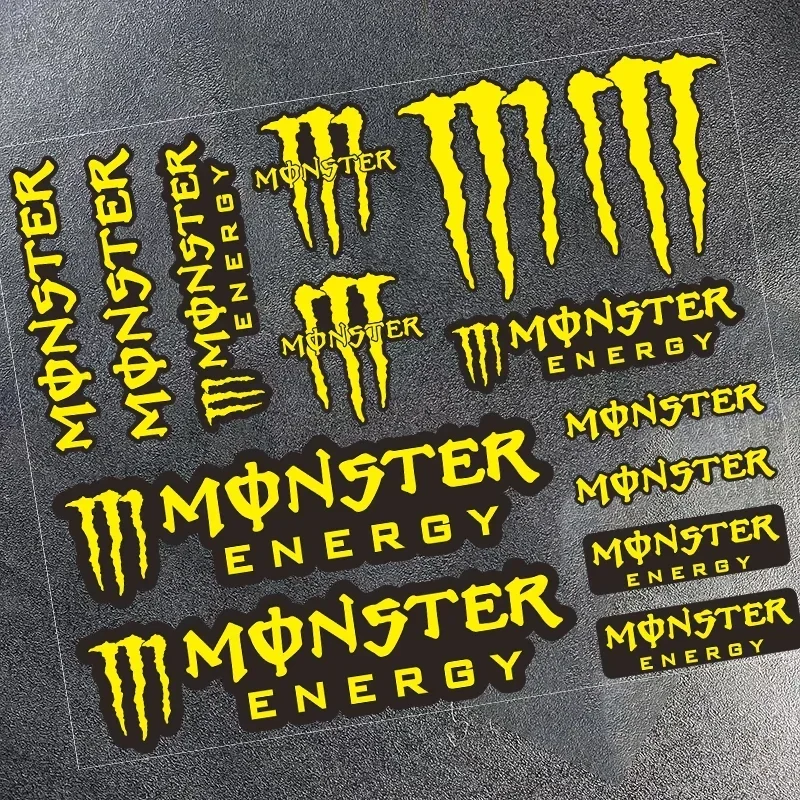 For Monster and Energy Motorcycle Side Strip Sticker Car Vinyl Decal  All Motorcycle Sticker Reflective Stickers Car Decoration