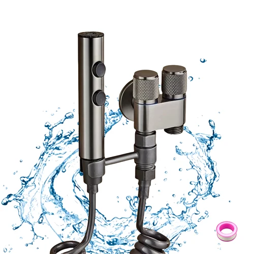 Juego de pistola rociadora para inodoro, dos modos para limpieza del baño, bidés de limpieza femenina, accesorios de pistola rociadora de mano de acero inoxidable