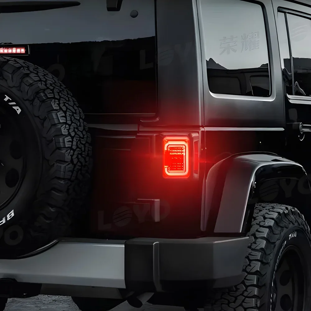 For Jeep Wrangler 2007-2017 Auto Taillights Assembly Upgrade LED Flashing Signal Light Plug and Play lens Tool Accessories