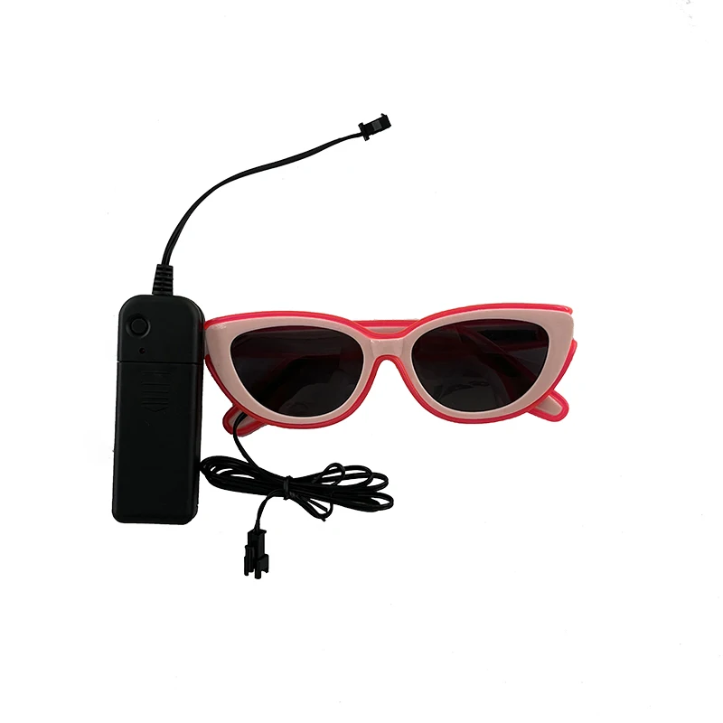 1 pc Pink Neon LED Glasses Costumes Accessory Sunglasses Girls Women Decorative Eyewear Glasses Glow In The Dark Night
