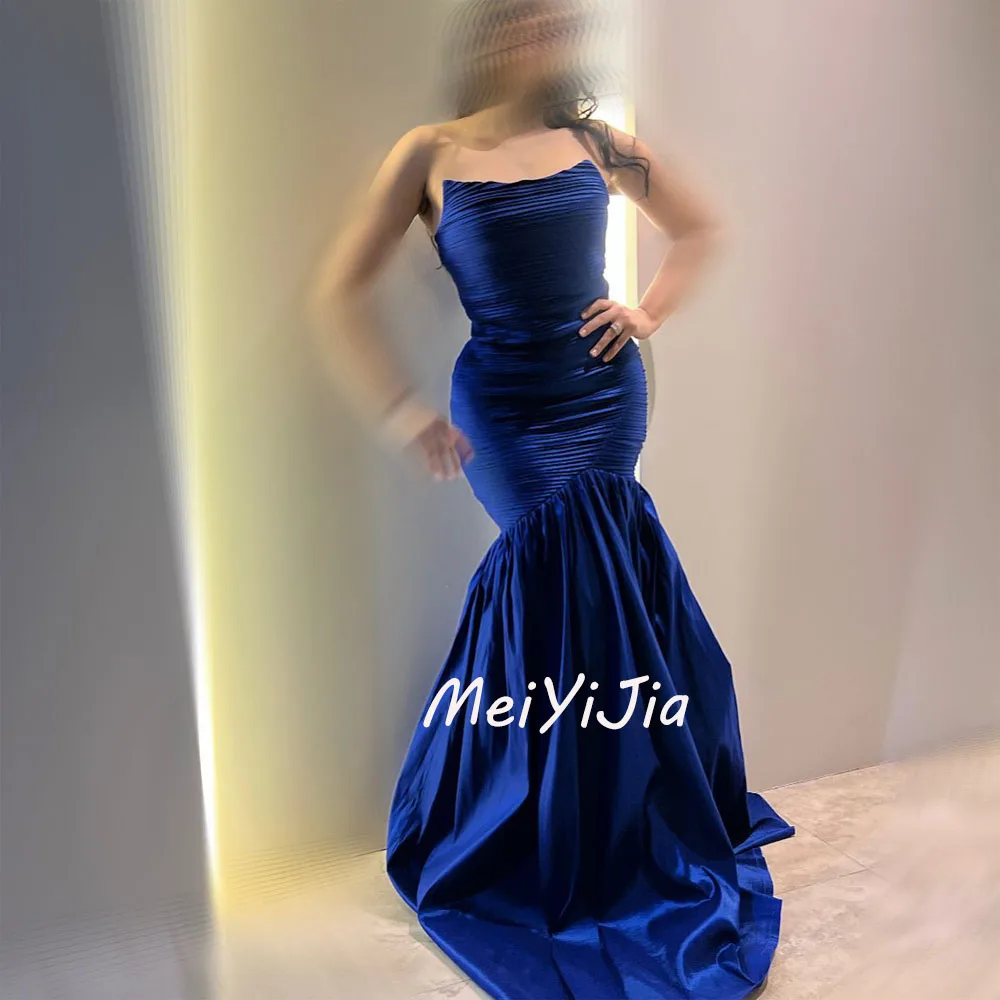 Meiyijia Evening Dress Strapless Mermaid Simple Robe Sleeveless Saudi Arabia Sexy Evening Birthday Club Outfits Summer 2024