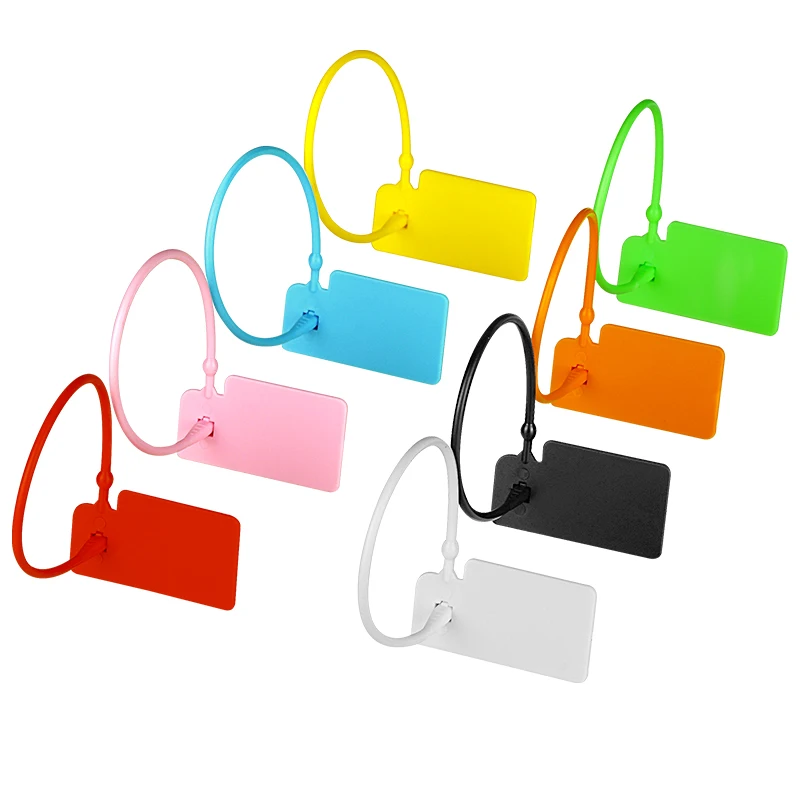 100 Stück Individuelle Anhängetiketten aus Kunststoff, Einweg-Preisetiketten mit Markenlogo für Kleidung, Geschenke, Einzelhandel, Sicherheitsetiketten für Schuhe und Taschen, 170 mm – Detail 5
