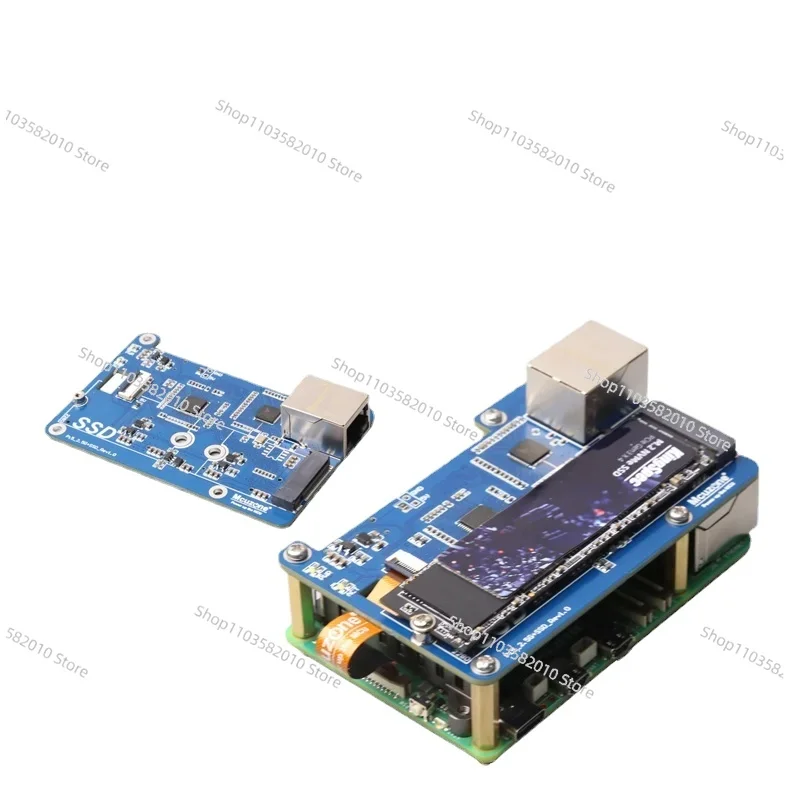 

(MPS2.5G)Raspberry Pi 5 PCIE to NVME SSD+2.5G ETH HAT RTL8125,support RPi OS,ubuntu, 2280,2242,2230 size SSD