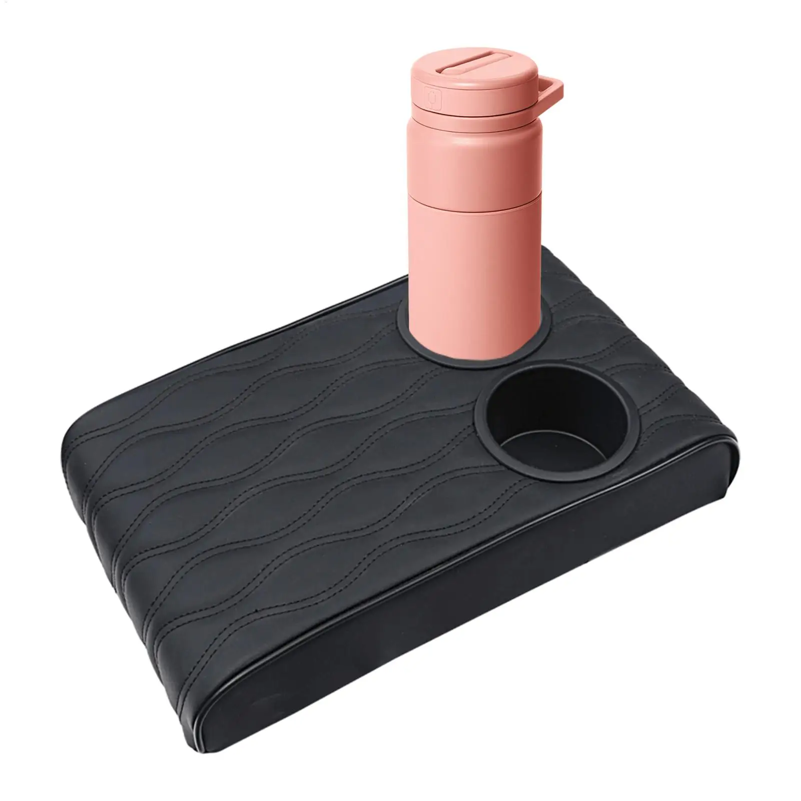 Car Console Covers Multi-functional Double Cup Holder Decor Car Central Armrest Box Cover For Automotive Vehicle Indoor Outdoor