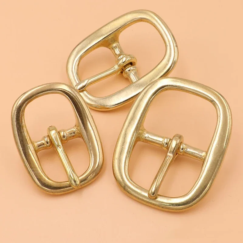 Brass Tri Glide Belt Buckle Middle Center Bar Buckle Single Pin Oval for Leather Craft Bag Strap Horse Bridle Halter Harness