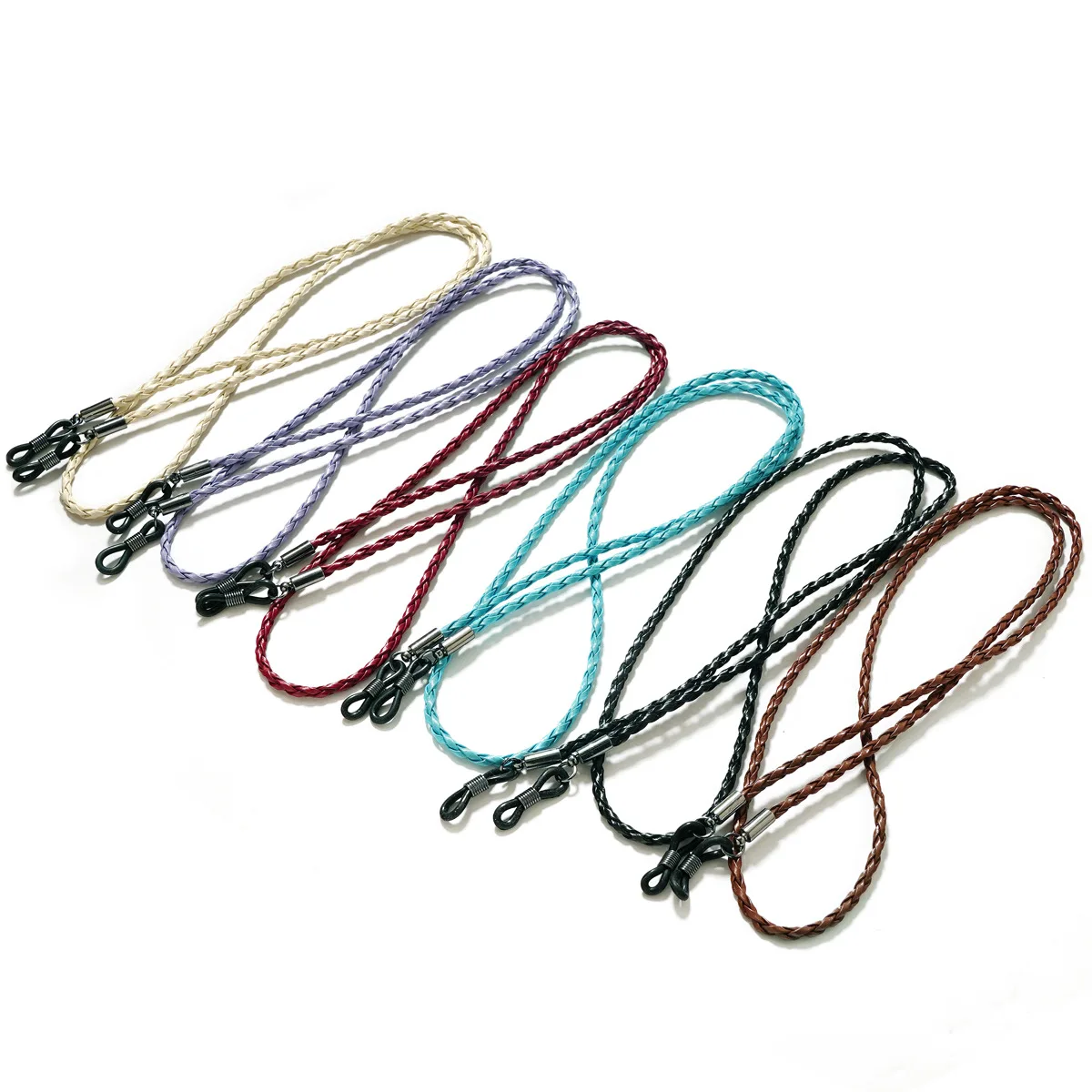1pc Women Men Glasses Leather Rope Chain Woven Glasses Lace Up Outdoor Sports Non-slip Glasses Accessorie