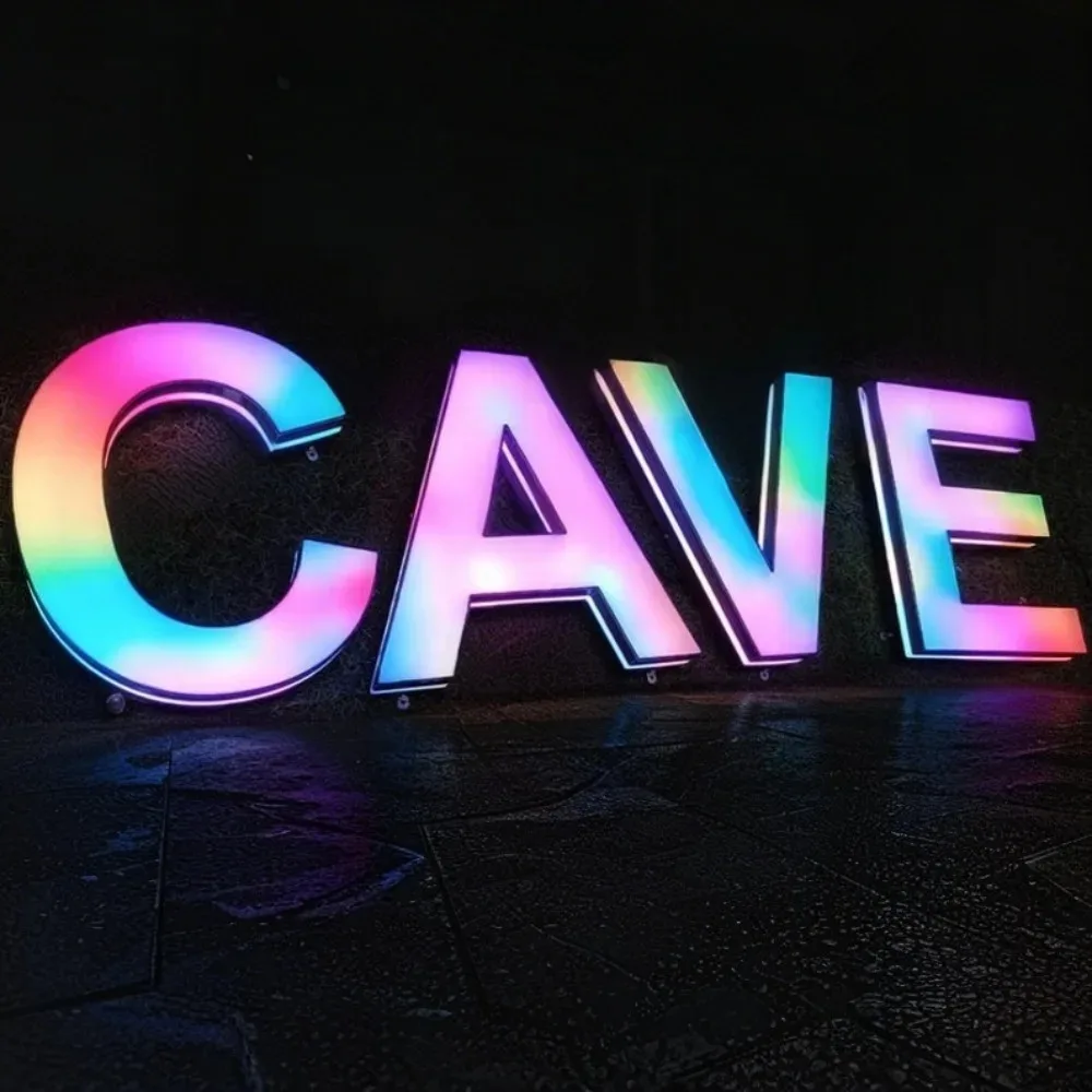 Custom RGB Metal LED Sign Wall Logo Outdoor Luminous Letter Company Store Light Signboard,Business 3D Acrylic Signage Decoration