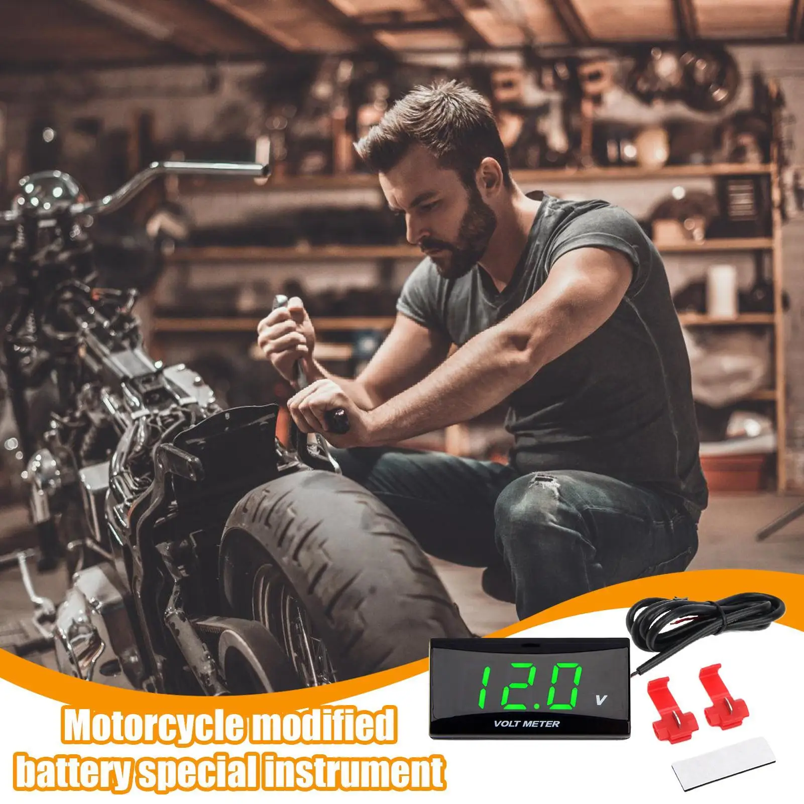 For For KOSO XMAX250 300 NMAX CB 400 CB500X Battery Voltage Meter Tester Gauge LCD Display 0-20V Motor Battery Monitor Voltmeter