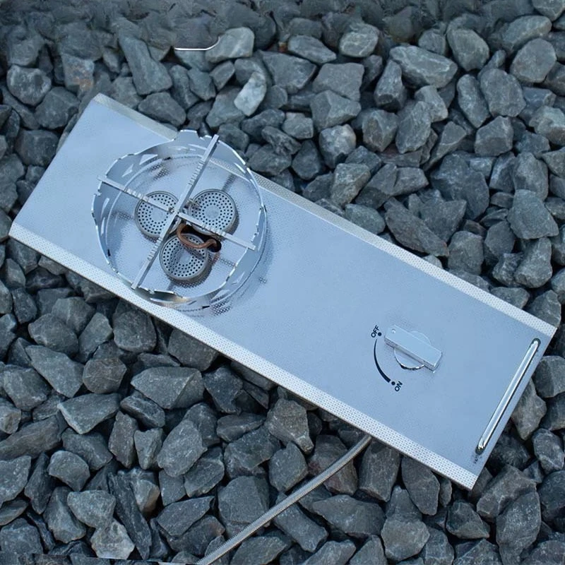 

Portable outdoor semi-unit camping windbreak stove BBQ tea making multi-functional table-mounted dual-purpose stove