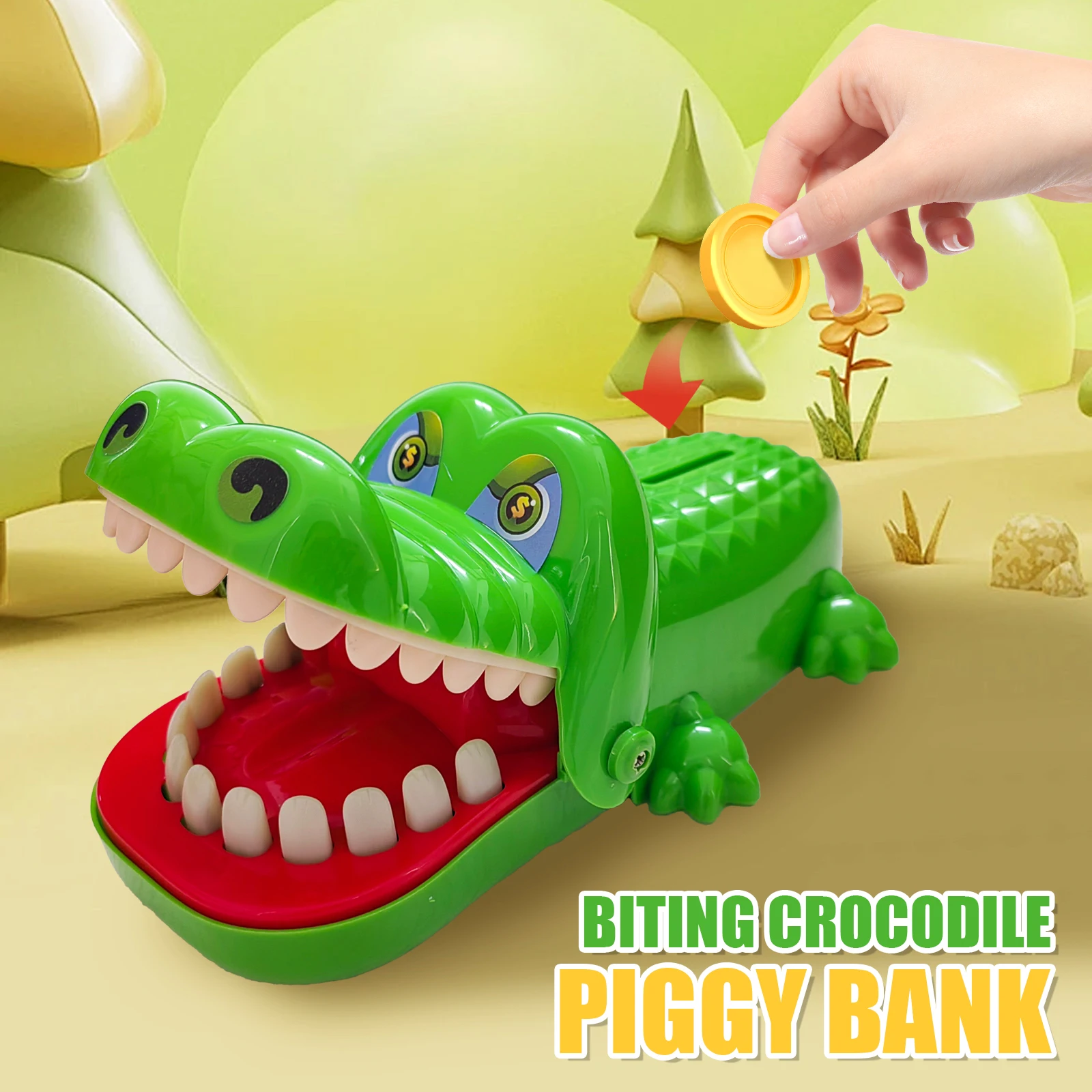 

Crocodile Piggy Bank Kids Toy Pretend Toys Biting Finger Reaction Training Funny Novelty Games Educational Toys Children Gift