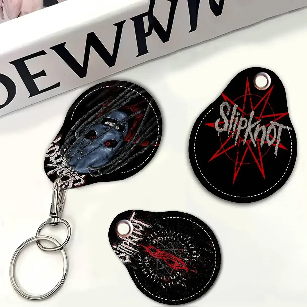 Slipknot Heavy Metal Band Key Fashion PU Water Shape Keychain Women Car Key Holder Home Key Ring Charm Bag Car Pendant Gift