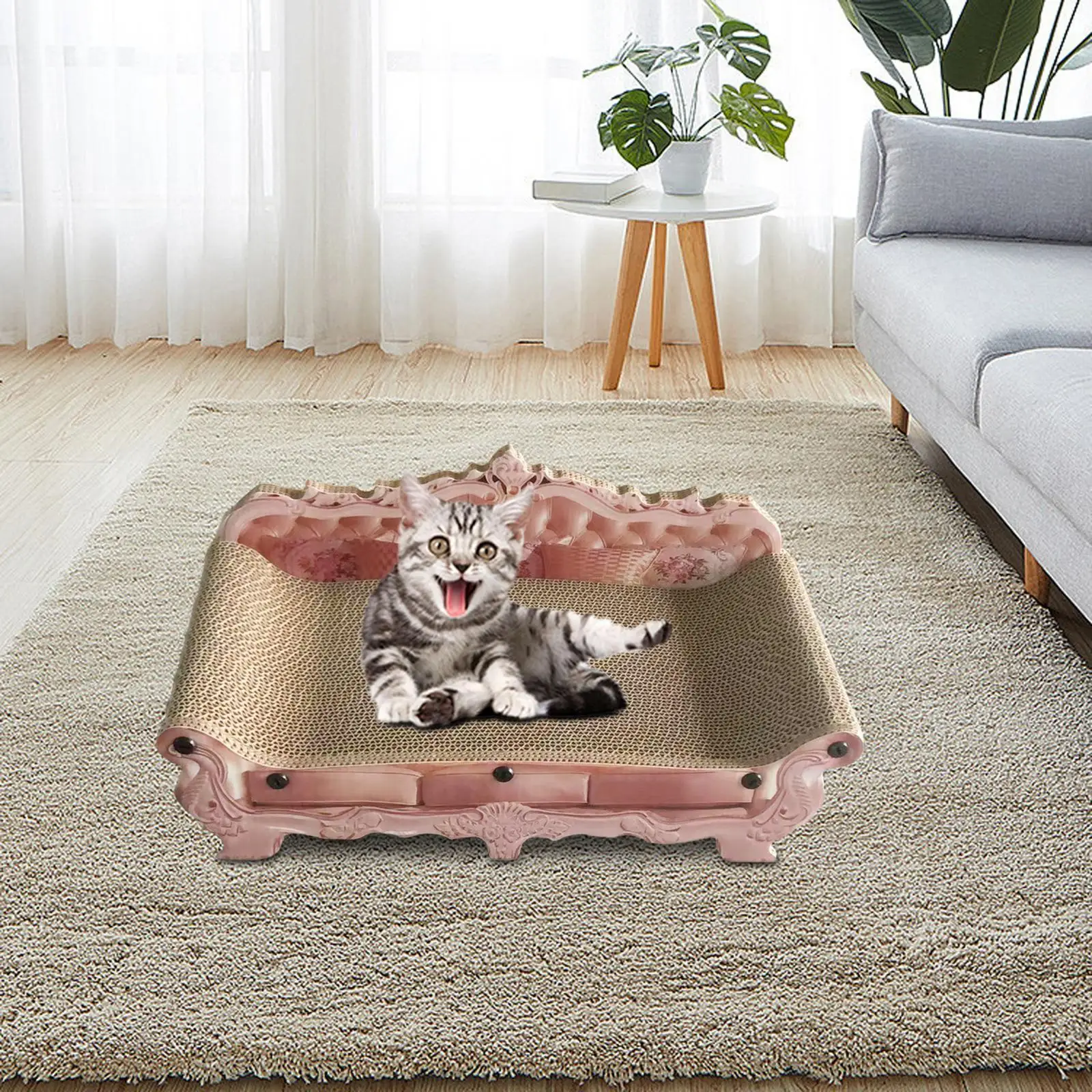 Cat Scratching Pad Cat Sofa Scratcher Kitten Sleeping Nest Accessory Modern Cat Scratching Pad for Cats to Grind Paws