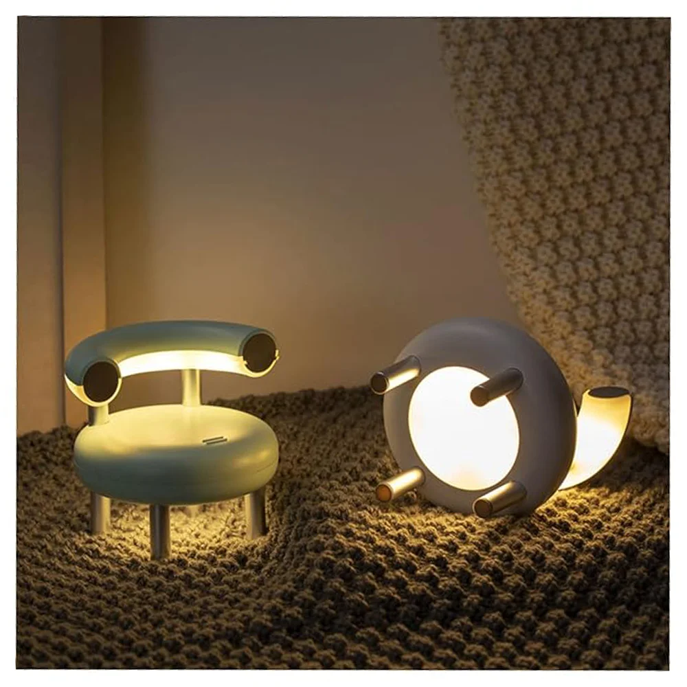 Chair Night Light Bedroom Reading Wall Light Creative Desk Lamp Adjustable Desk Lamp LED Wireless Night Light Plastic Student