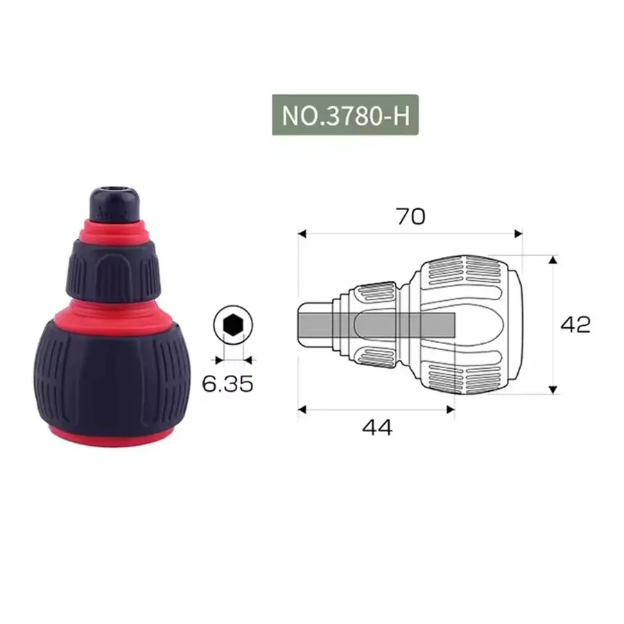 ANEX 1/4" Screwdriver Handle or with PH2/SL6 Replaceable Double-headed Bit  Hand Tools No.3780/3780-H view 3