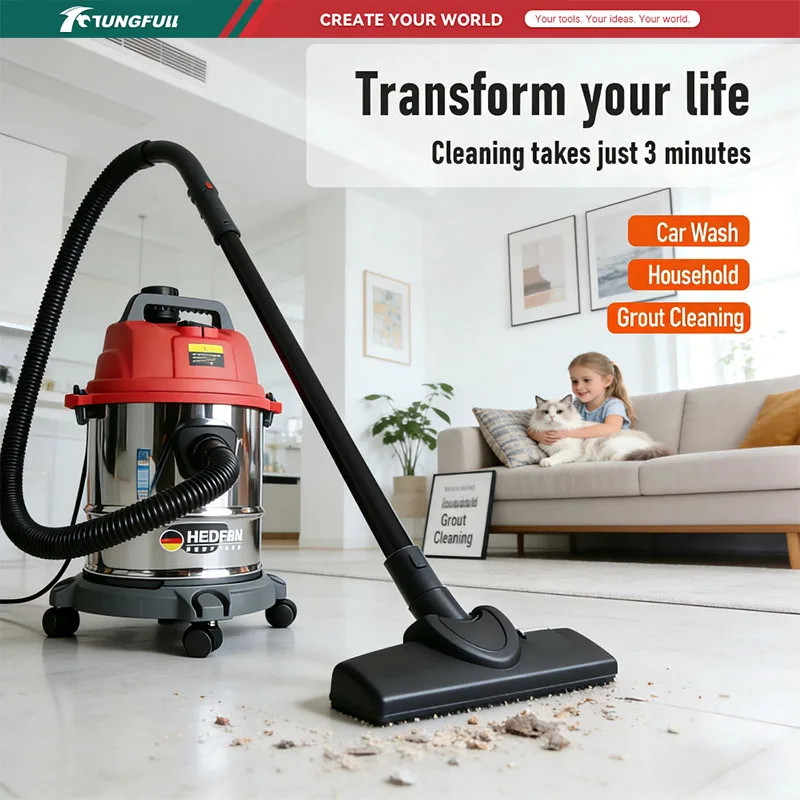 TUNGFULL 30L/45L Wet Dry Vacuum Cleaner Powerful Suction Industrial Shop Vac for Home Garage Workshop Carpet Cleaning