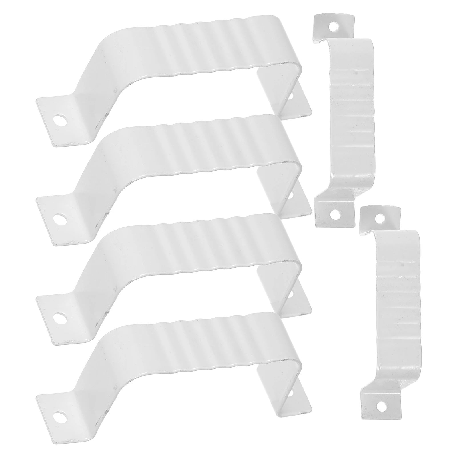 

6pcs Square Gutter Clips Metal Downspout Brackets Rainwater Drainage System Water Pipe Fixing Clamps Accessories Outdoor Pipe