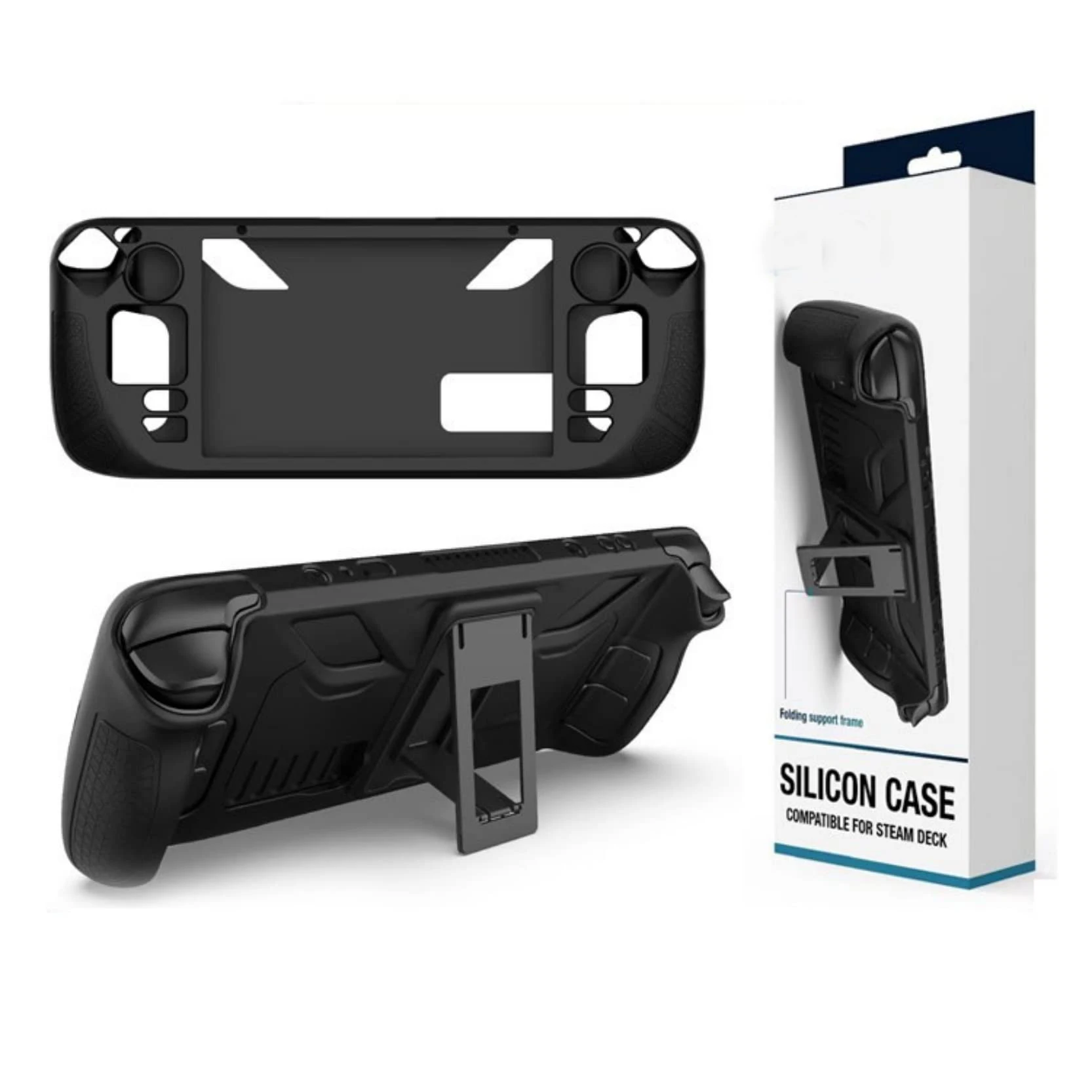 

Защитный чехол для Steam Deck OLED с подставкой, ударопрочный, устойчивый к царапинам, нескользящий силиконовый чехол
