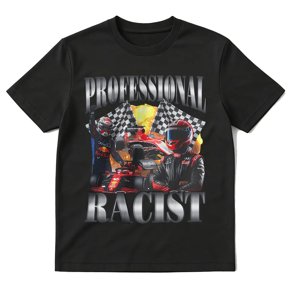 Professional Racer Graphic Print T-Shirt Funny Racing Meme Men's Women Fashion Short Sleeves T-shirts Cotton Oversized T Shirts