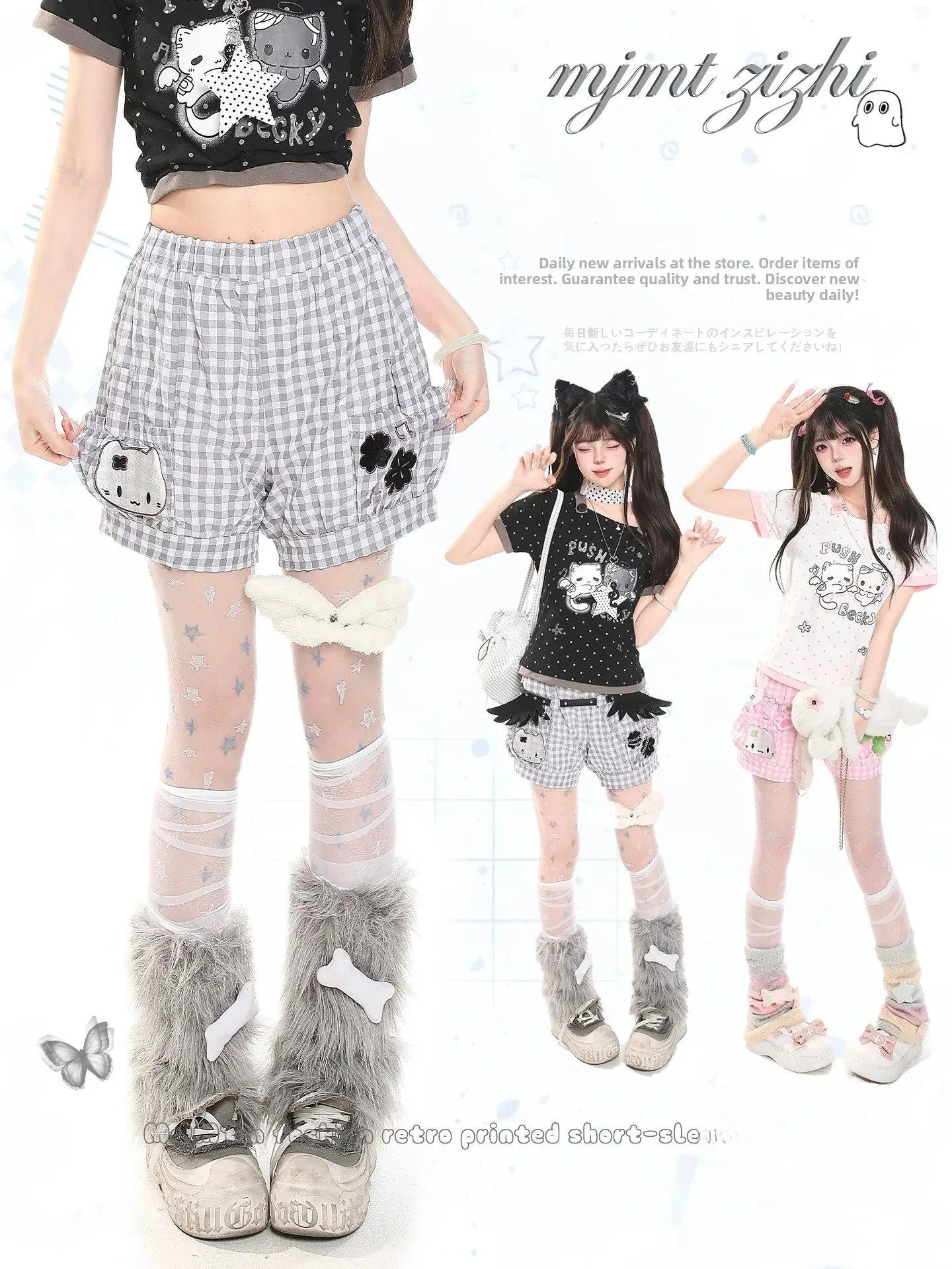 Cute Embroidered Casual Shorts Women's High Waist Loose Flower Bud Pants Summer Slimming Age-Defying Versatile Straight Leg T...