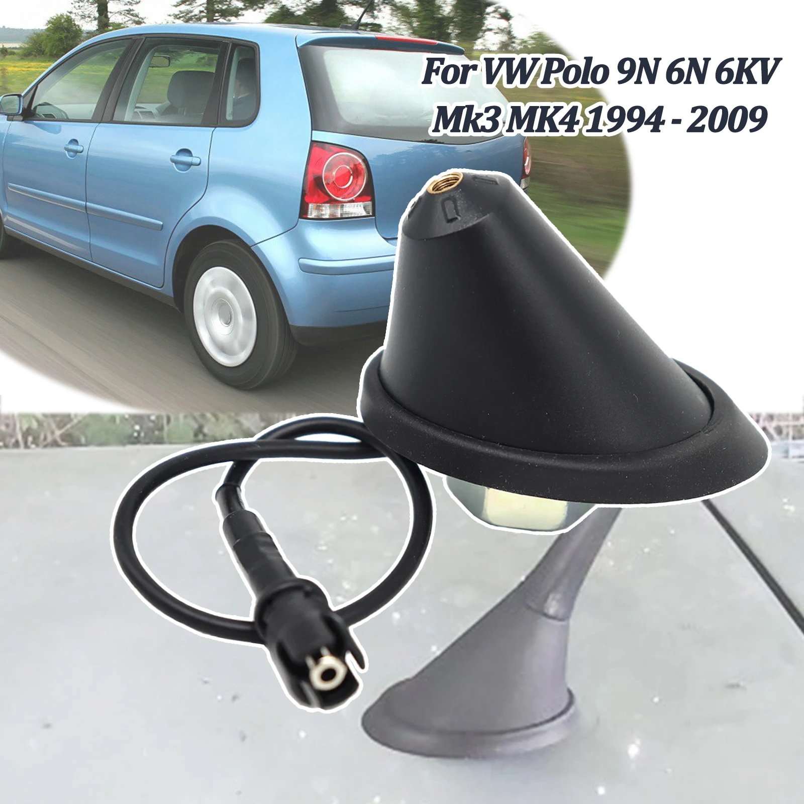 

For VW Polo 9N 6N 6KV Mk3 MK4 1994 - 2004 2005 2006 2007 2008 2009 AM/FM Roof Radio Antenna Aerial Base Mast Seal Rod Pad Mount