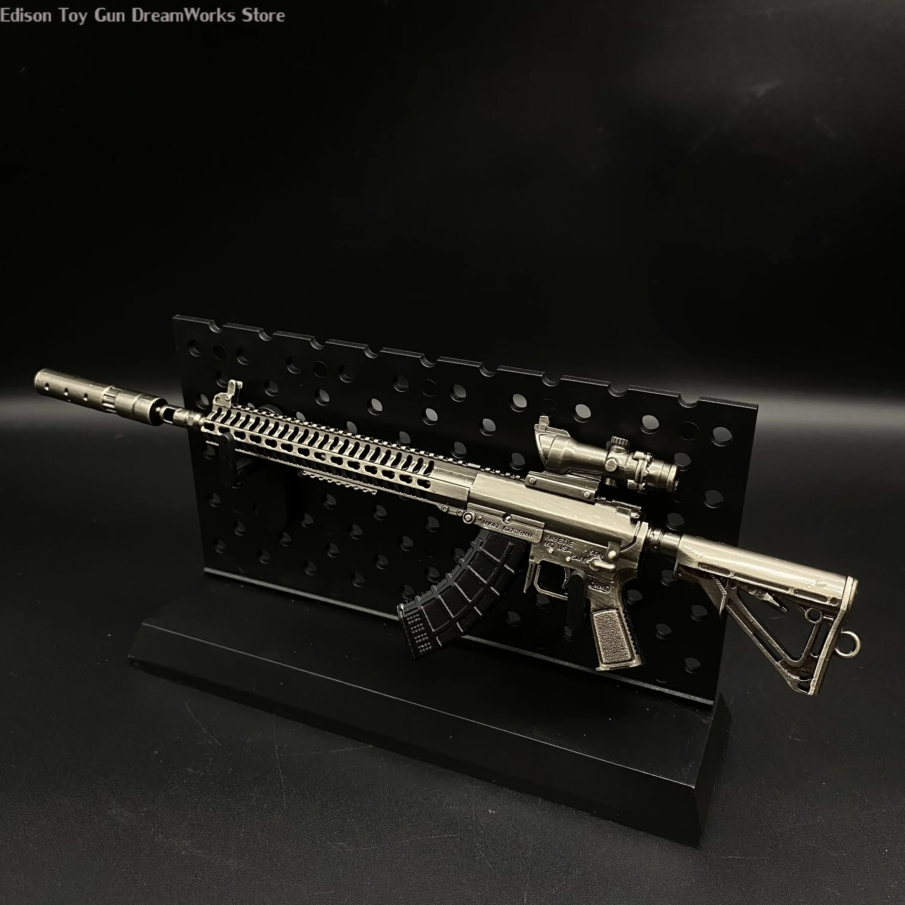 2024 New Toy 6.7" MK47 Mutant Rifle Model Miniature Small Tiny Gun Replica Alloy Figure Gift Collection Cool Desk Display Art