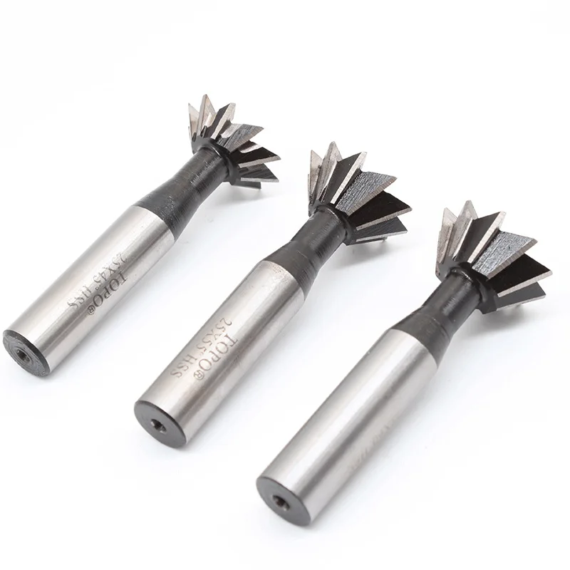 Dovetail Milling Cutter 45 60 Degrees CNC Router Bit Straight Shank HSS End Mill