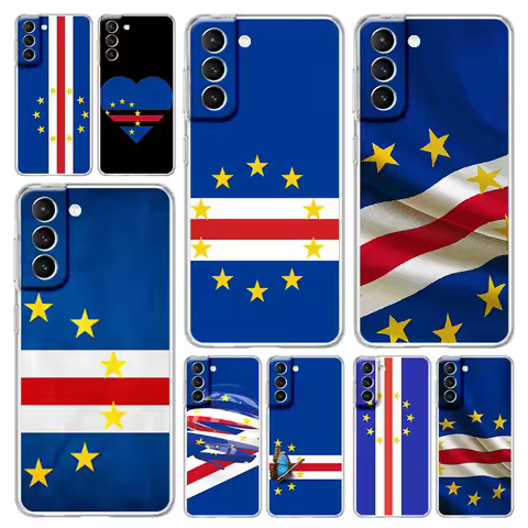 Cape Verde Flag Phone Case For Samsung Galaxy S25 S24 Plus S23 FE S22 S21 S20 Ultra 5G S10 S10E Soft Clear Cover