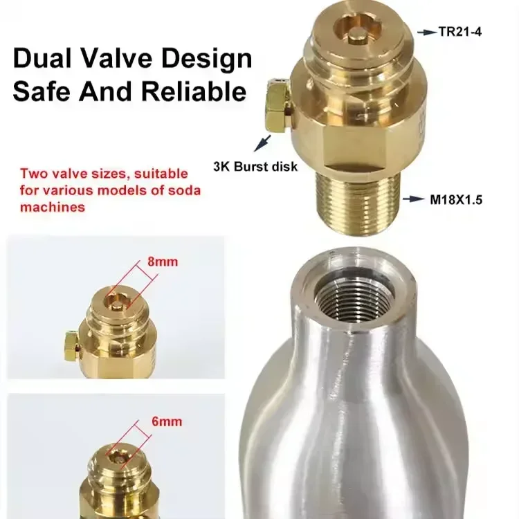 soda stream Refillable Gas Bottle 0.6 L Co2 360g aluminium carbon dioxide co2 gas cylinder