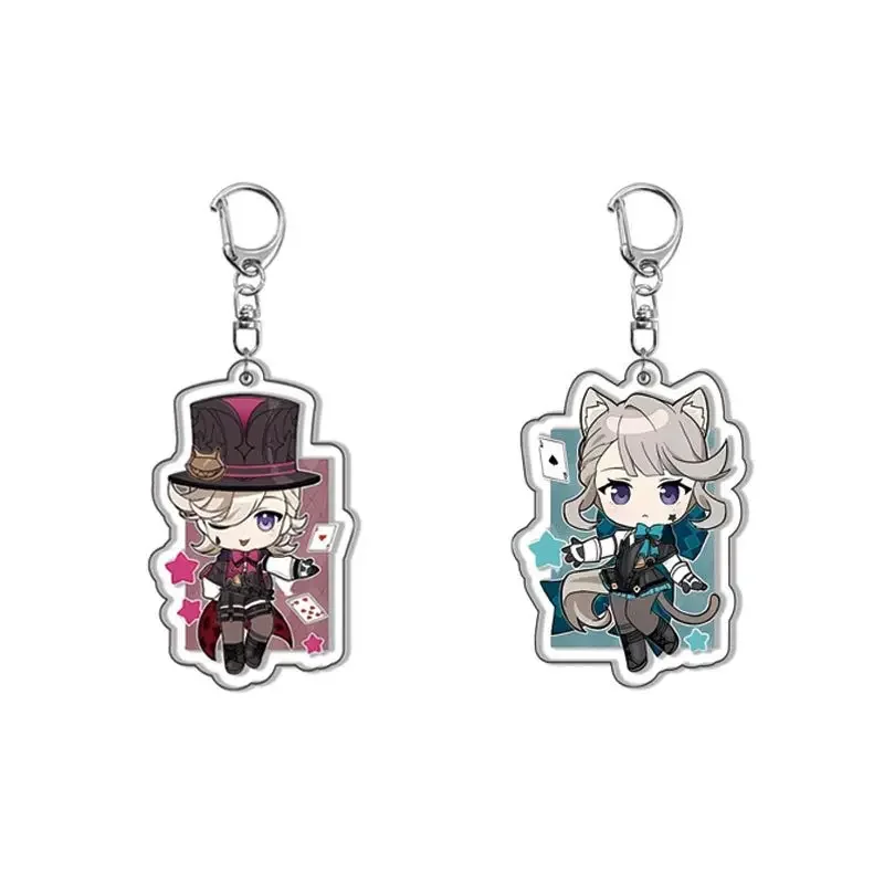 

Genshin Impact Lyney Lynette Keychain Anime Game Acrylic Pendant Backpack Accessories Gift