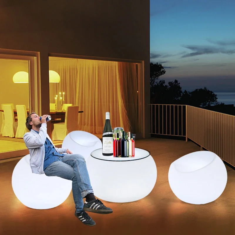 rgb color change illuminated light up portable bar tables outdoor led chair lumineuse led garden glow furniture bar sofa set