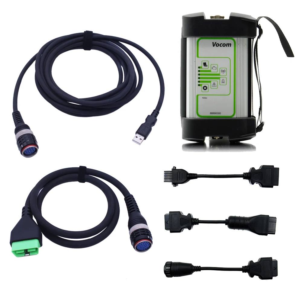 واجهة مستديرة Forvol.vo VO-COM 2 أدوات تشخيص السيارات Vocom 88894000   الماسح الضوئي الثقيل du.ty Truck Obd2 لـ M-ack لـ V-olv