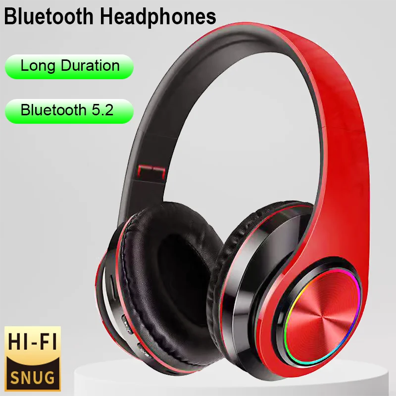 

Headphones Bluetooth Wireless Headsets Great Bass Earpieces Sports Gaming Music Earphones Support TF SD-Card