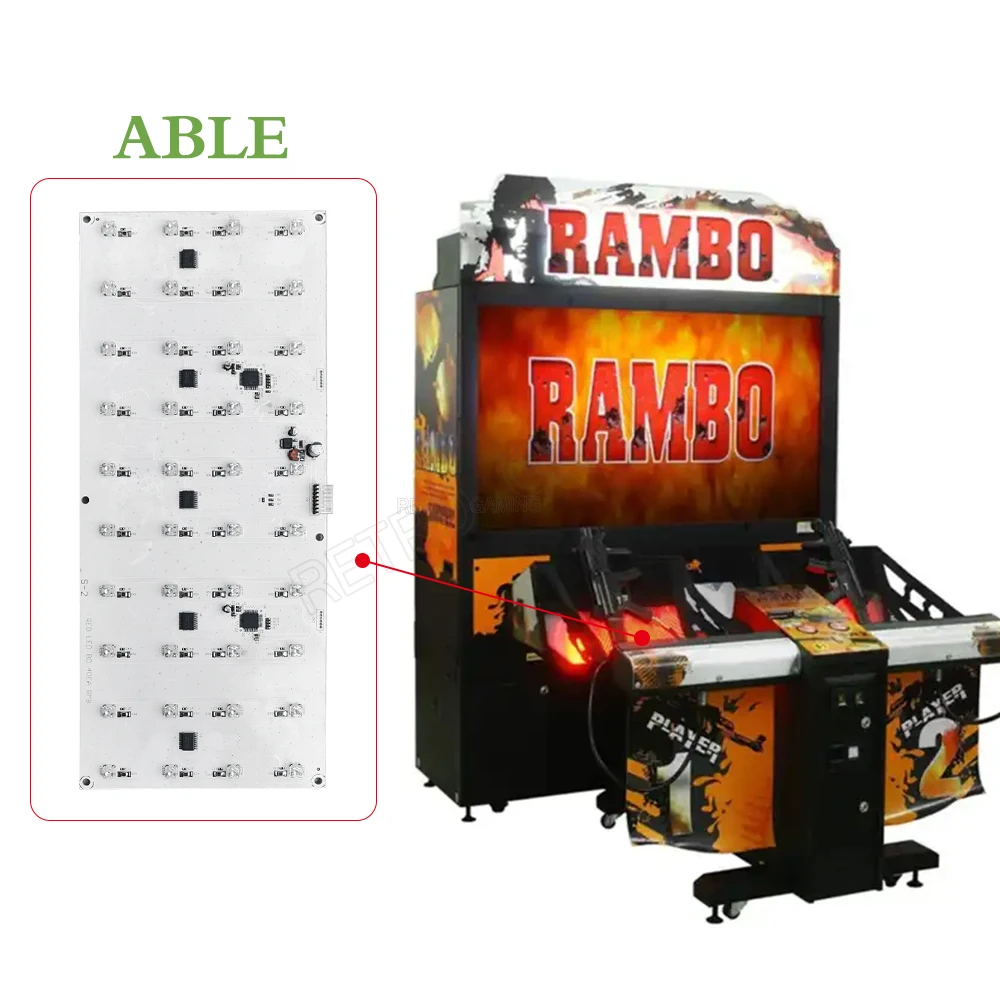 

RAMBO Arcade Shooting Game Machine Parts Led Light Board Replacement Repair Parts