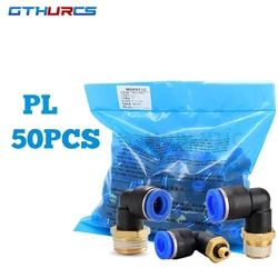 50 pcs PL Pneumatic Fittings Air Quick Connector PL4-M5 PL6-01 PL8-02 PL10-03 1/8