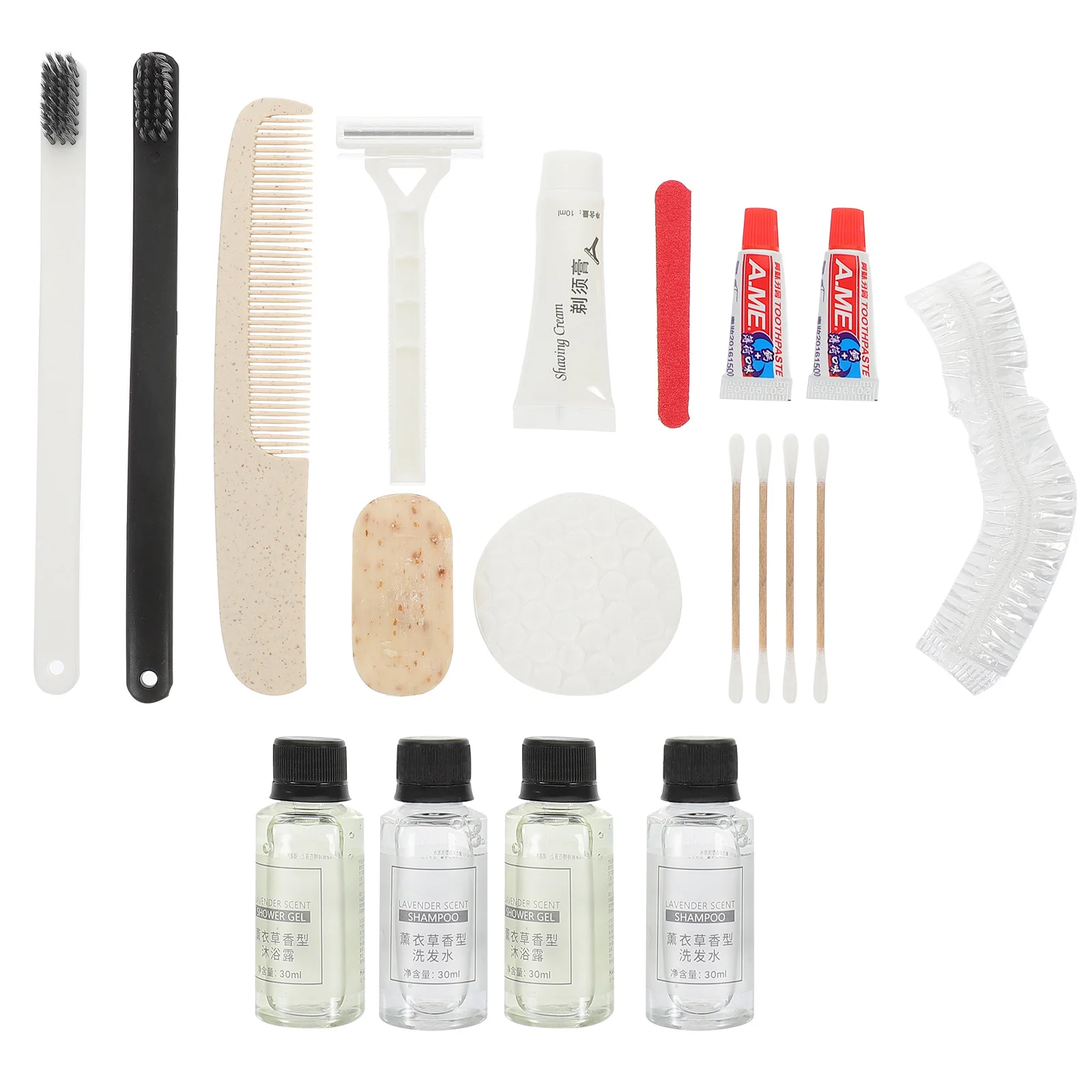 

1 комплект одноразовых туалетных принадлежностей, принадлежности для личной гигиены для путешествий, дома, отеля, деловой поездки, легкая щетка для удобного переноски