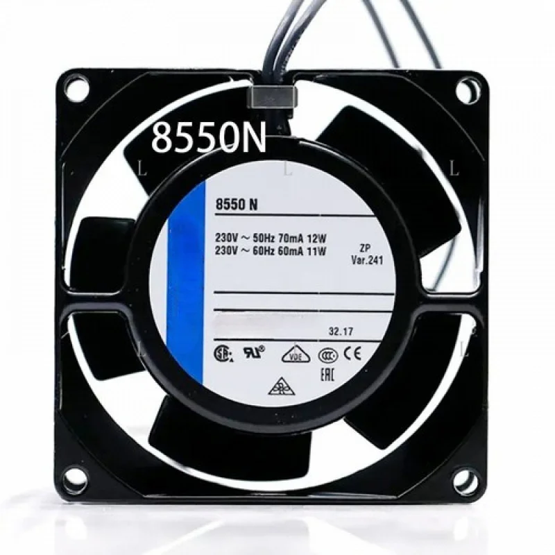 L    for Ebmpaps All-metal Cooling radiator 8550N 230VAC 11/12W 70/60mA 80*80*38mm Fan